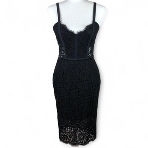 Express corset black lace bodycon dress